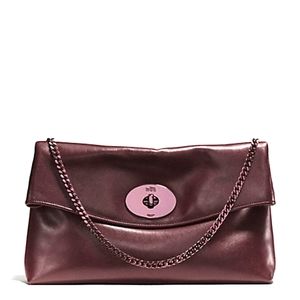 Coach Leather Turnlock Clutch
